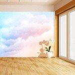 Wall Mural Rainbow Clouds Blue with Golden Background Stock Pictures Royalty Peel and Stick Wallpaper Self Adhesive Wallpaper Large Wall Sticker Removable Vinyl Film Roll Shelf Paper Home Decor