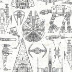 Star Wars Blueprint Blue Peel & Stick Wallpaper by RoomMates, RMK11036WP
