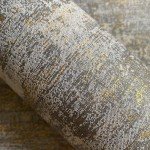 Zeeko Textured Wallpaper Vintage 17.3"x 473" Distressed Metallic Grey/White/Gold Vintage Metallic Wallpaper Modern Non Woven (Non-Pasted) Industrial Style Need Adhesive Modern & Traditional Style