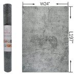 TOTIO Gray Concrete Wallpaper Matte Thick Dark Grey Cement Contact Paper Peel Stick Countertop Paper Removable Waterproof Adhesive Furniture Stickers Industrial Style Vinyl Wall Paper 24x197 inch