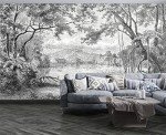 Eierme Black and White Tropical Rainforest Wall Mural Wallpaper for Bedroom 137" x 100"