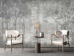 WFBHUA-Vintage Forest Woodland Mural Wallpaper Gray Old Wall Tree Wallpaper for Bedroom Living Room(Not Peel and Stick)