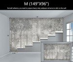 WFBHUA-Vintage Forest Woodland Mural Wallpaper Gray Old Wall Tree Wallpaper for Bedroom Living Room(Not Peel and Stick)