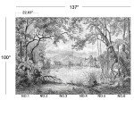Eierme Black and White Tropical Rainforest Wall Mural Wallpaper for Bedroom 137" x 100"