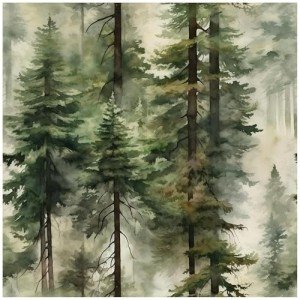 HAOKHOME Forest Peel and Stick Wallpaper Tree Wall Paper Wood Removable for Bedroom Green Contact Paper 17.7in x 9.8ft
