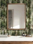 HAOKHOME Forest Peel and Stick Wallpaper Tree Wall Paper Wood Removable for Bedroom Green Contact Paper 17.7in x 9.8ft