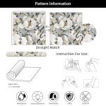 MuralPeel White Poppies Floral Modern Grey Peonies Flowers Peel and Stick Wallpaper Self Adhesive Removable Easy Peel Off Stick on Wall Paper for Bedroom Renter