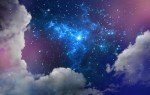 LOOWAP Galaxy Starry Cloud Wallpaper for Ceiling Purple Starry Sky Wall Mural Living Room Bedroom（Not Peel n' Stick）