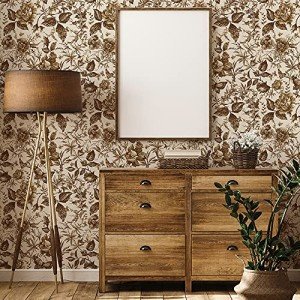 QUCHENG Rose Floral Wallpaper European Vintage Style Wall Decor Butterfly Furniture Refitting Stickers Removable Self Adhesive Sticker Peel Stick Wall Decal Bedroom Livingroom Decoration