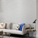 Haimin Grasscloth Wallpaper Peel and Stick 20.9in X 393in Fabric Contact Paper Wall Paper Textured Wallpaper Horizontal Stripes Look Self-Adhesive Thick Vinyl Embossed (Grey White)