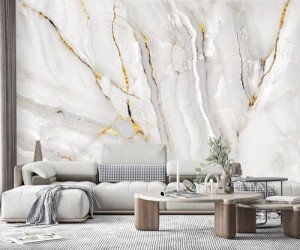 YQWDMX -Gold Marble Fabric Wallpaper Abstract Texture Mural Living Room 100" x 65" (Not Peel and Stick)