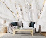 YQWDMX -Gold Marble Fabric Wallpaper Abstract Texture Mural Living Room 100" x 65" (Not Peel and Stick)