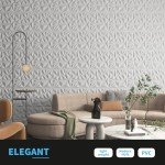 Art3d 33-Pack 3D Wall Panels for Interior Wall Decor, Modern Diamond Textured Accent Wall Paneling for Gaming Living Room TV Wall Background, 12 x 12 inch White
