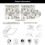 MuralPeel White Poppies Floral Modern Grey Peonies Flowers Peel and Stick Wallpaper Self Adhesive Removable Easy Peel Off Stick on Wall Paper for Bedroom Renter