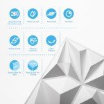 Art3d 33-Pack 3D Wall Panels for Interior Wall Decor, Modern Diamond Textured Accent Wall Paneling for Gaming Living Room TV Wall Background, 12 x 12 inch White