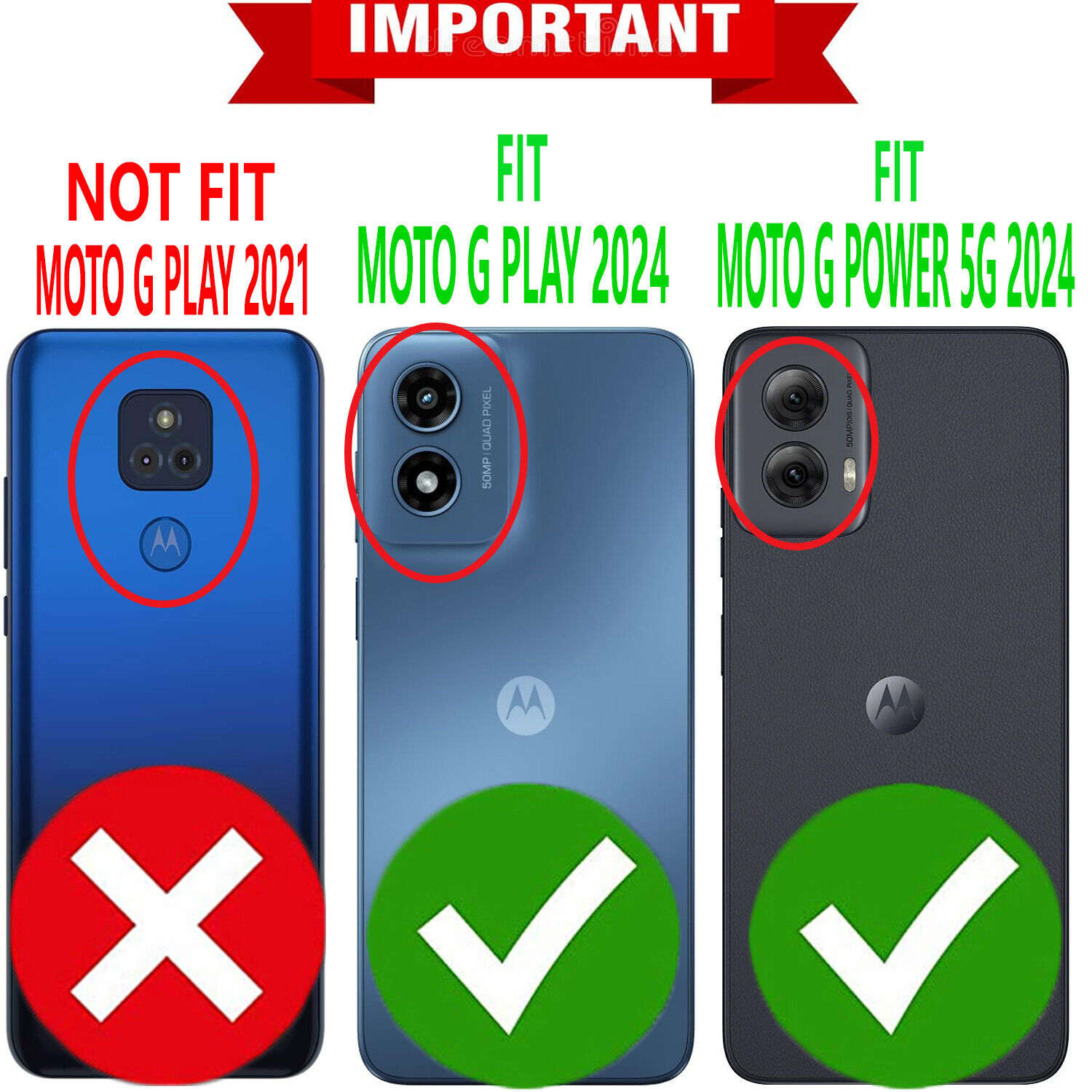 Motorola Moto G Play 2024/G Power 5G Case Bundle