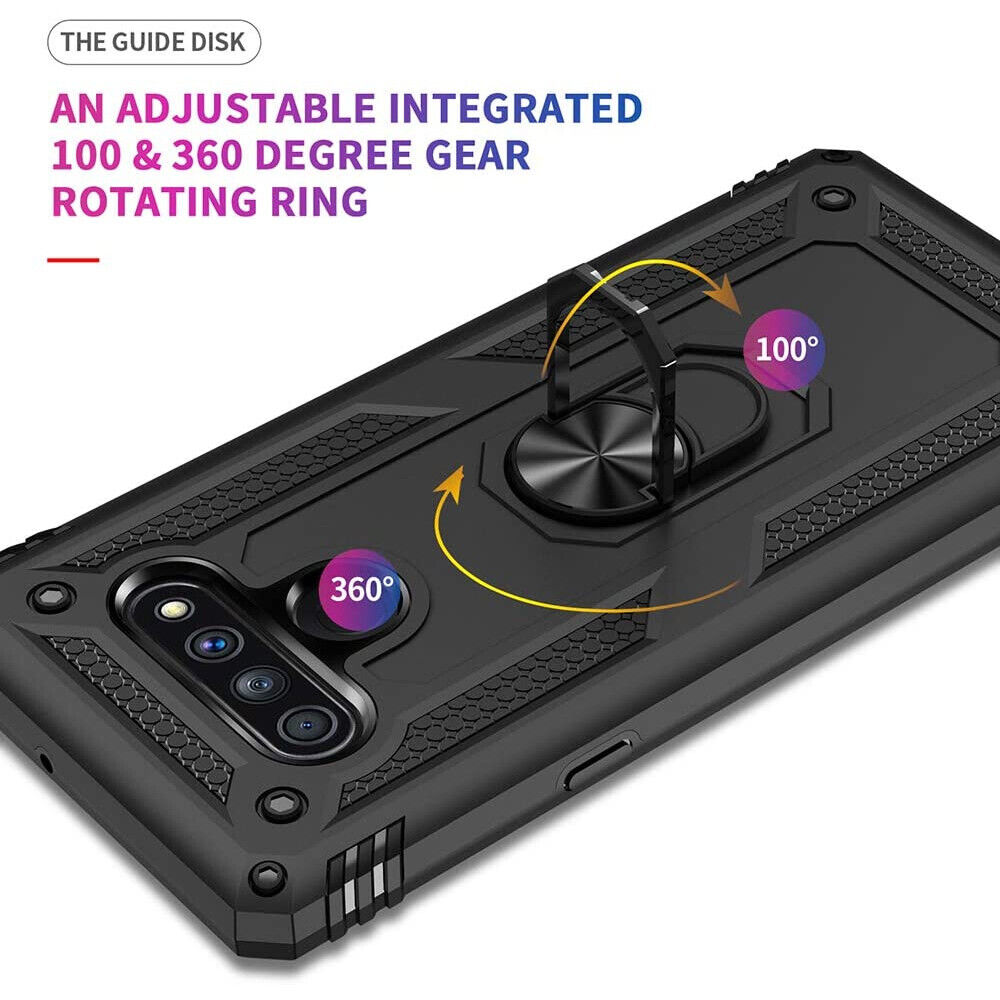 LG Stylo 6 Case with Ring Stand & Glass Protector