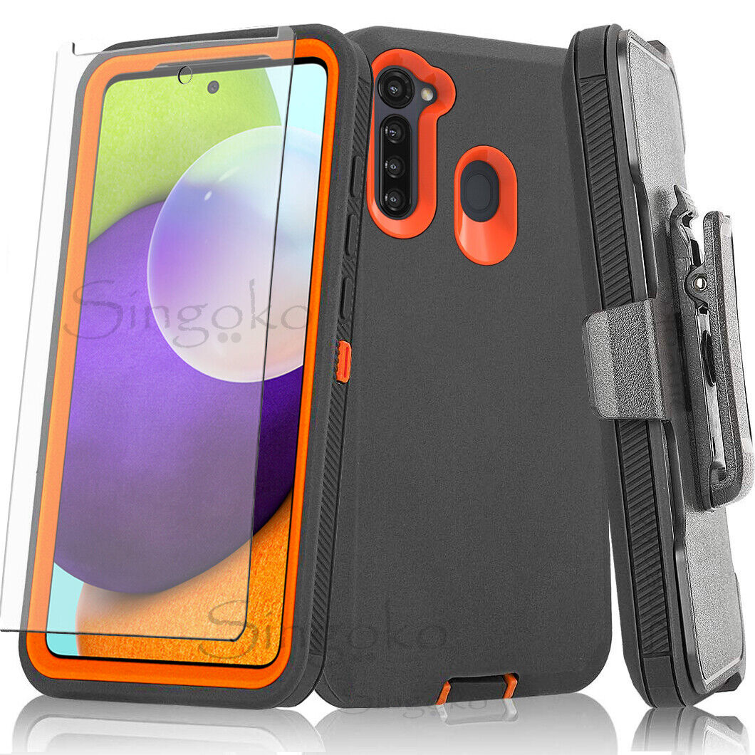 Durable Phone Case with Holster Stand and Screen Protector