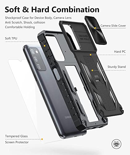 Samsung Galaxy A03s Military Grade Protective Case with Kickstand
