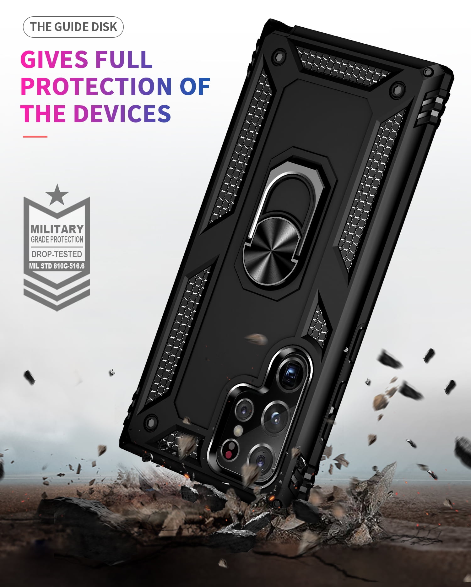ULAK Samsung Galaxy S22 Ultra Kickstand Case, Black