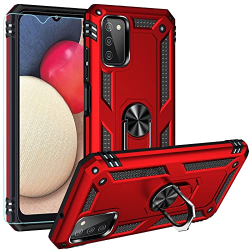 Samsung Galaxy A03S Case with Screen Protector, Red