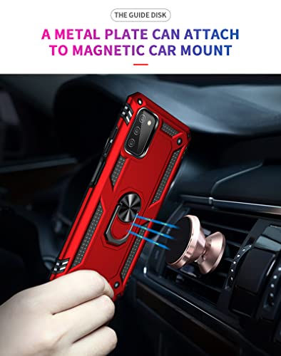 Red Pushimei Samsung Galaxy A03S Case with Screen Protector