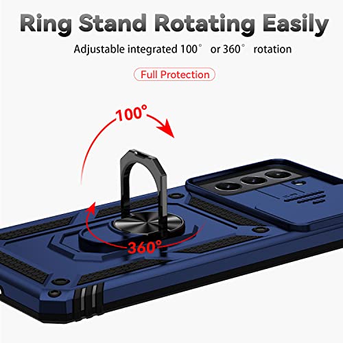 Samsung Galaxy S21 5G Case - Dual Layer, Magnetic Ring Holder, Kickstand - Navy Blue