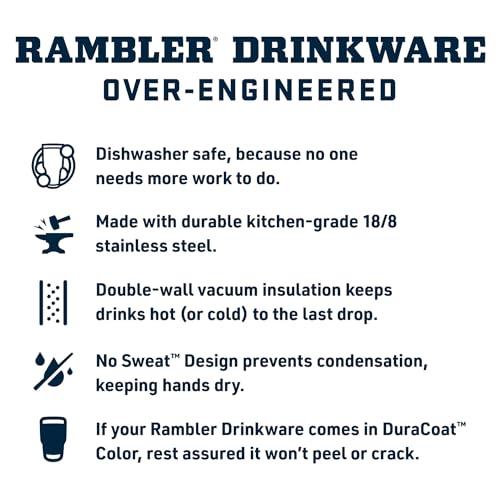 YETI 42 oz Rambler Tumbler with Handle & Straw
