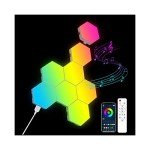 8 Pack RGB Hexagon Wall Lights with App Control