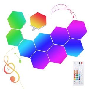 10-Pack Smart RGB Hexagon LED Lights for Gaming