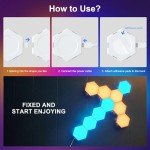 SLARY 10-Pack RGB Hexagon Wall Lights Set