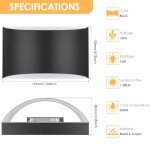 FOLKSMATE Modern LED Wall Sconces Set of 2