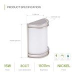 10 Inch Brushed Nickel LED Wall Sconce Light