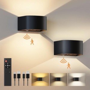 Remote-Controlled Motion Sensor Wall Light - 2 Pack