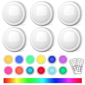 Remote-Controlled LED Puck Lights – 6 Pack