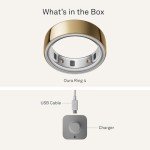Oura Ring 4 - Gold Size 8 Smart Tracker