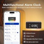 Smart Bluetooth Alarm Clock with Night Light & FM Radio