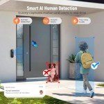 GridTera Wireless Smart Video Doorbell with AI Detection