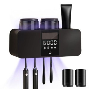 LED Smart Toothbrush Holder with Cleaner & Timer
