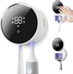 Smart Wall-Mounted Toothbrush Holder with Cleaner