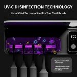 UV Toothbrush Sanitizer Holder with Timer and Slots