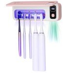 Wall-Mounted Toothbrush Sanitizer with Light - Pink