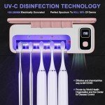 Wall-Mounted Toothbrush Sanitizer with Light - Pink