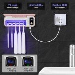 Wall-Mounted Toothbrush Sanitizer with Light - Pink