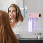 Wall-Mounted Toothbrush Sanitizer with Light - Pink