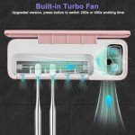 Wall-Mounted Toothbrush Sanitizer with Light - Pink