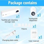 Automatic Toothpaste Dispenser and Toothbrush Cleaner Set