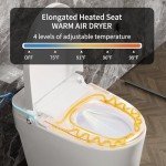 Smart Bidet Toilet with Foot Sensor & Heated Seat
