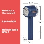 BLACK+DECKER USB-C Fabric Shaver with Stainless Steel Blades