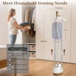 HAPAIS 1800W Standing Clothes Steamer with 10 Modes